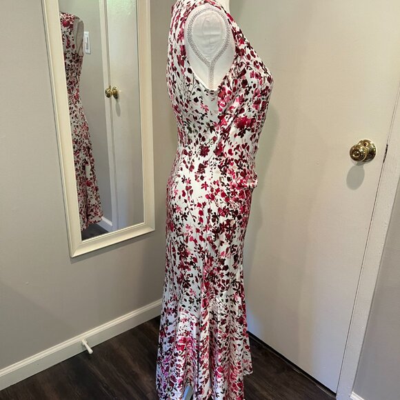 Taylor Floral Asymmetrical Sleeveless midi dress, Size 6 - Picture 9 of 16